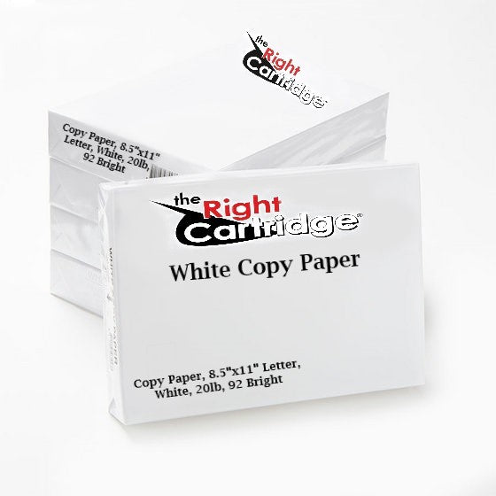 TRC Copy Paper, 8.5x11 Letter, White, 20lb, 92 Bright, 10 Reams Case –  The Right Cartridge, Inc